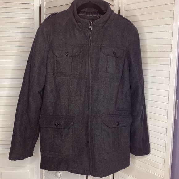 Buckle BKE Mens Wool Pea Coat Jacket - Picture 9 of 10